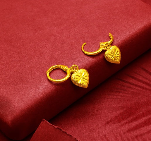 Heveras Designer Gold-Plated Earrings Female Tassel Flower Asymmetric Earrings Sand Gold-Plated Earrings Leaf Mother Exaggerated Wedding Fake Jewelry